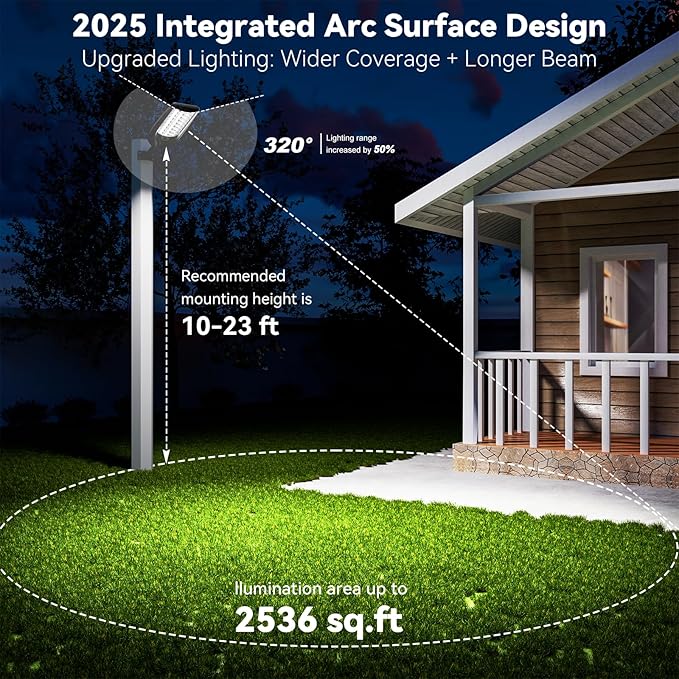 MMKT Solar Lights Outdoor, 8000W 3 Color Solar Street Lights, Commercial Solar (2 Pack)