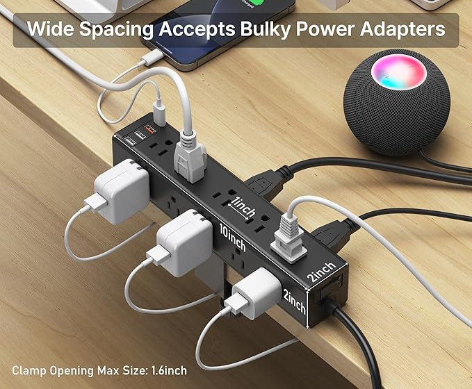 CCCEI Standing Desk Clamp Power Strip