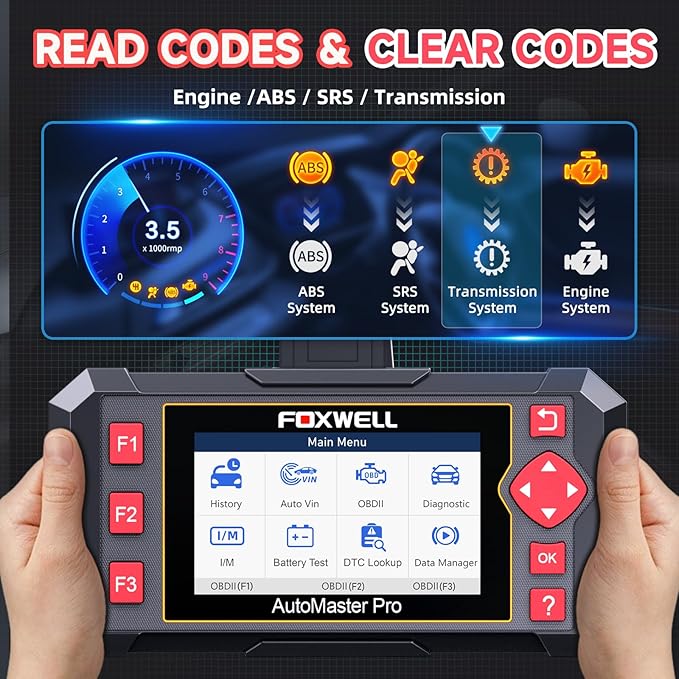 2026 FOXWELL Car Scanner NT604, 4 System OBD2 Scanner Diagnostic Tool, Check