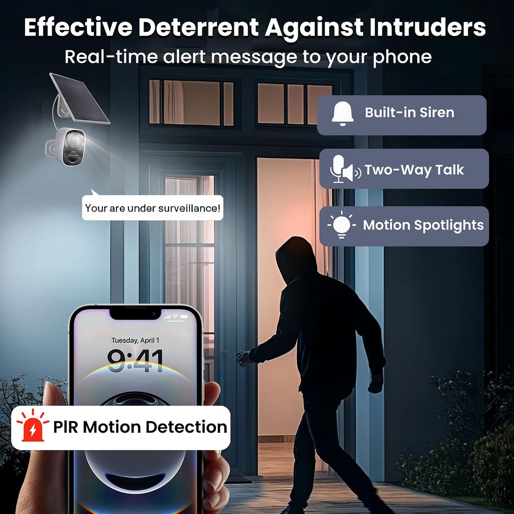 hitellarcam 2026 upgraded 2k security cameras wireless outdoor showing dimensions