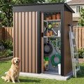 5x3 FT Metal Outdoor Storage Shed with Sliding Doors & Lock