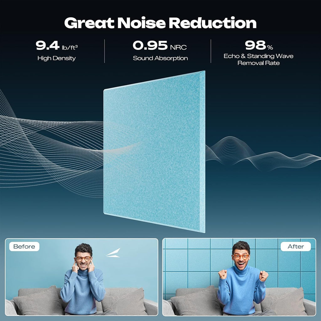 sonicism 22 pack acoustic wall panels shown in use