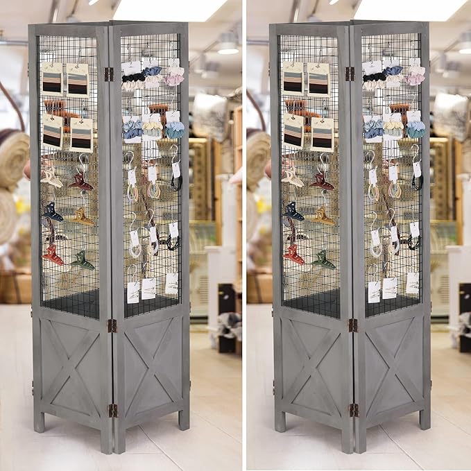 Wnutrees 4 Panel Gridwall Display, Portable Freestanding Display Board