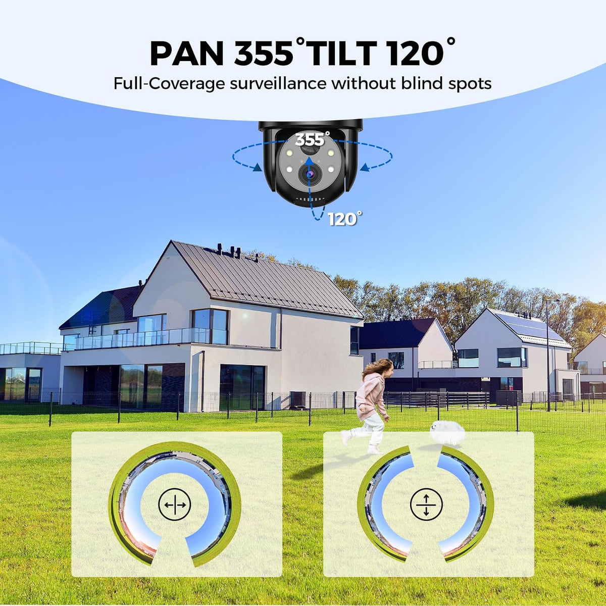 litymol 2k 2.4g wifi security cameras wireless outdoor, front angle view