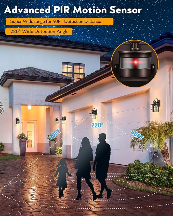 VIANIS 2 Pack Motion Sensor Outdoor Lights