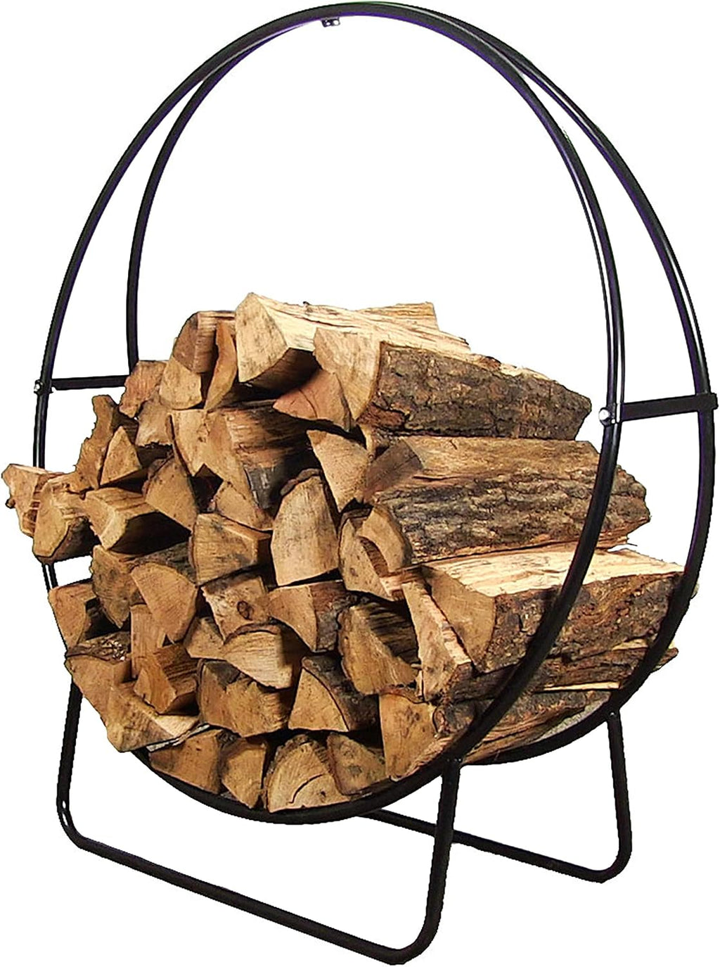 Sunnydaze Outdoor Firewood Rack, Heavy-Duty Steel, 24” Diameter