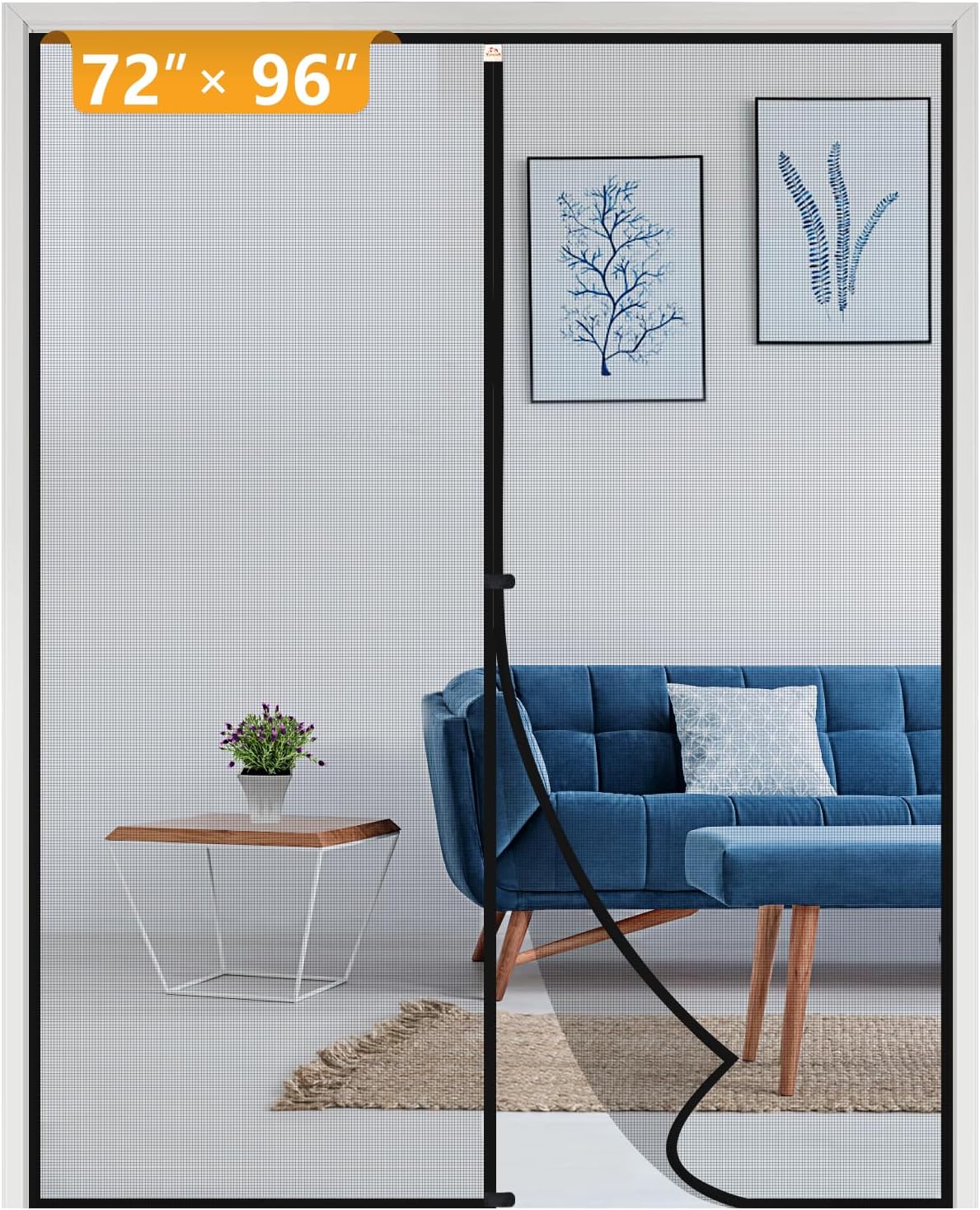Yotache Magnetic Screen Door Fits Door Size 72 x 96, Screen Size 74" x 97"