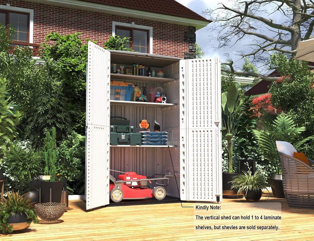 homspark storage shed weather resistance, multi-purpose outdoor storage on a desk or shelf
