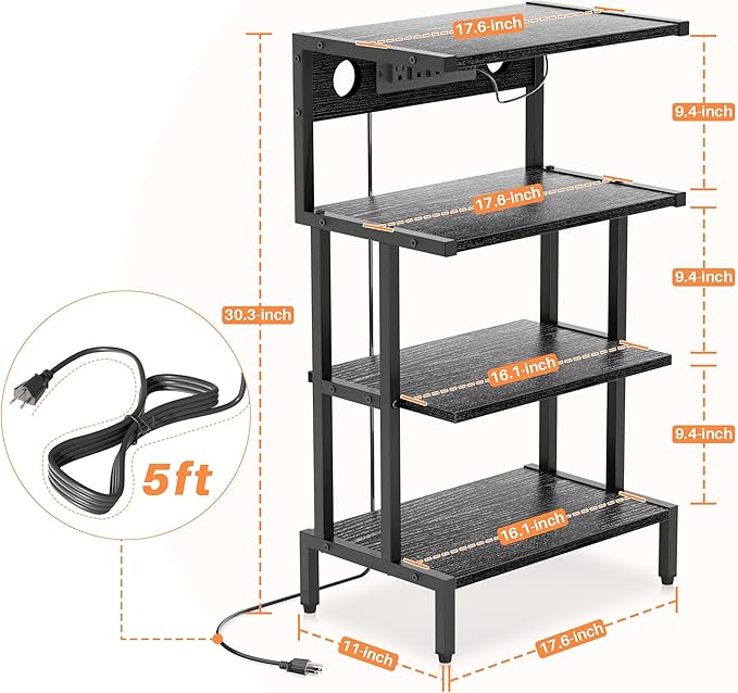 Aquzee Game Console Shelf, 4-Tier Video Gaming Consoles Stand