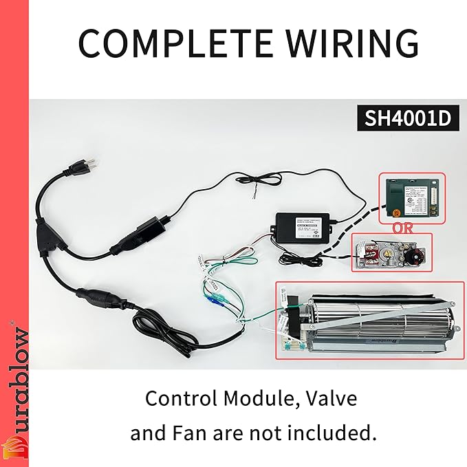 Durablow SH4001D On/Off Dual WiFi Gas Fireplace Valve + Blower Remote Control