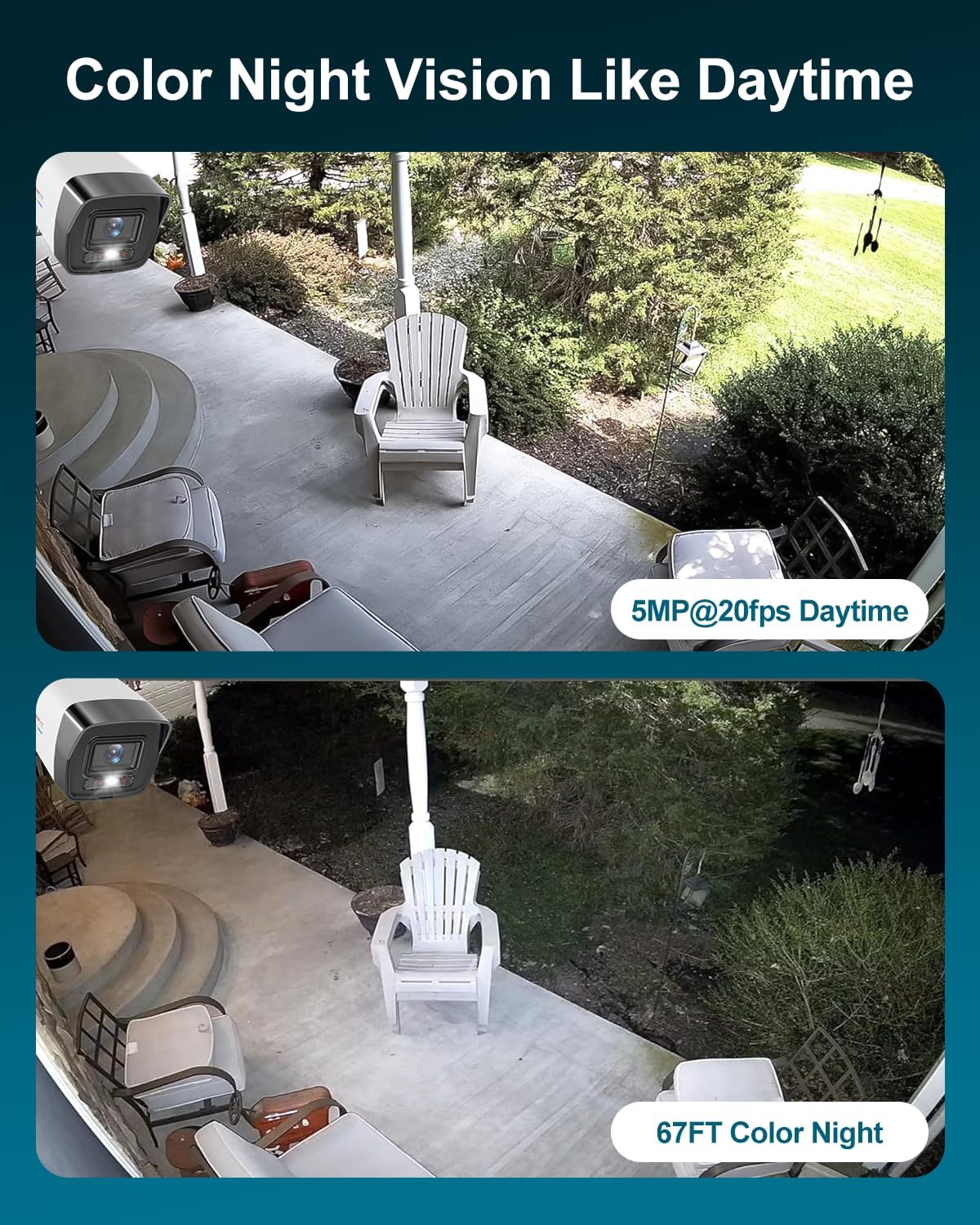 anpviz 5mp bullet poe ip camera outdoor, wired shown in use