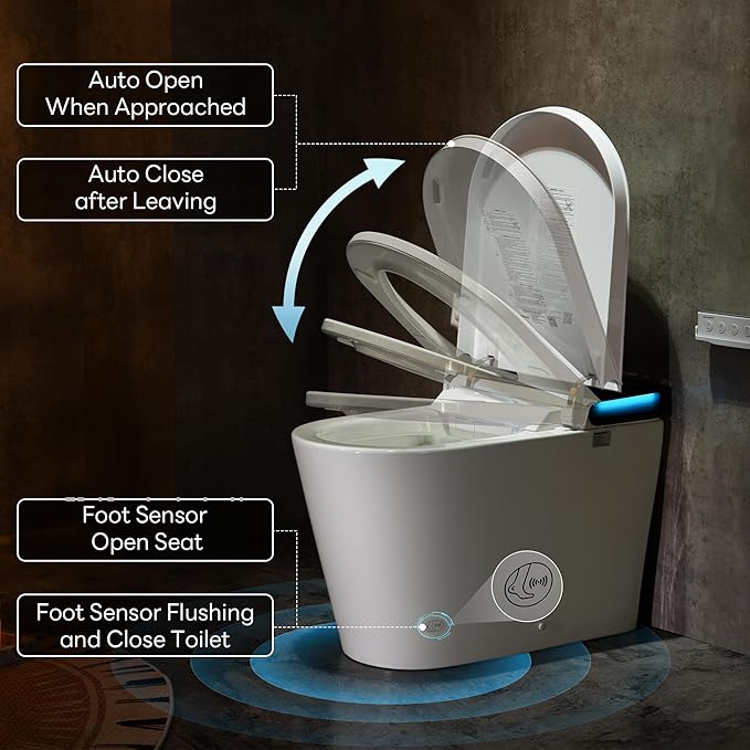 Casta Diva Smart Toilet with Bidet Built in, Auto Open Close, Foot Sensor