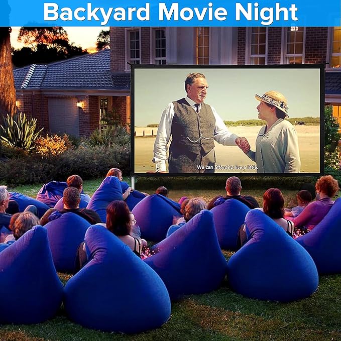 Projector Screen and Stand, JWSIT 110 inch Outdoor Movie Screen-Upgraded 3
