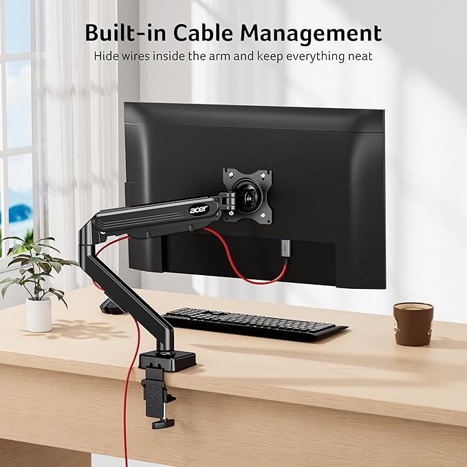 Acer Single Monitor Mount, Fully Adjustable Monitor Arm Fits 17 to 34 Inch