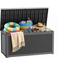 PatioZen Outdoor Storage Box Waterproof Extra Large 360 Gal Lockable, Black