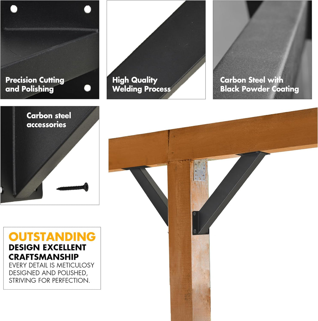 45-degree pergola bracket angle reinforcing support anchor, side view
