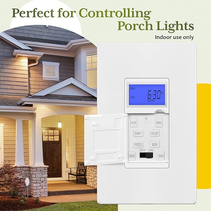 TG 7 Days Digital in-Wall Programmable Timer Switch (5 Pack)