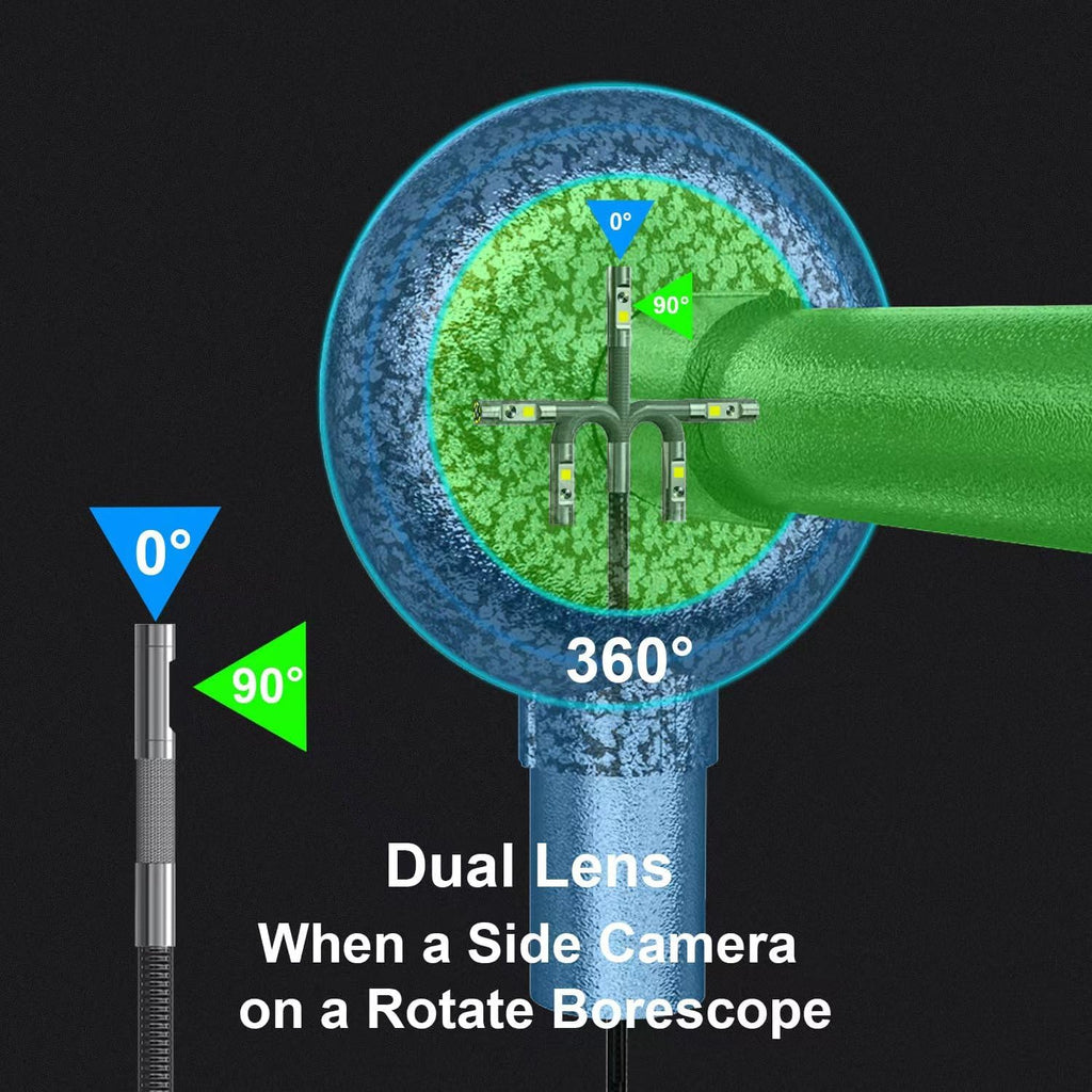 dxztoz dual lens articulating borescope for engine &, side view