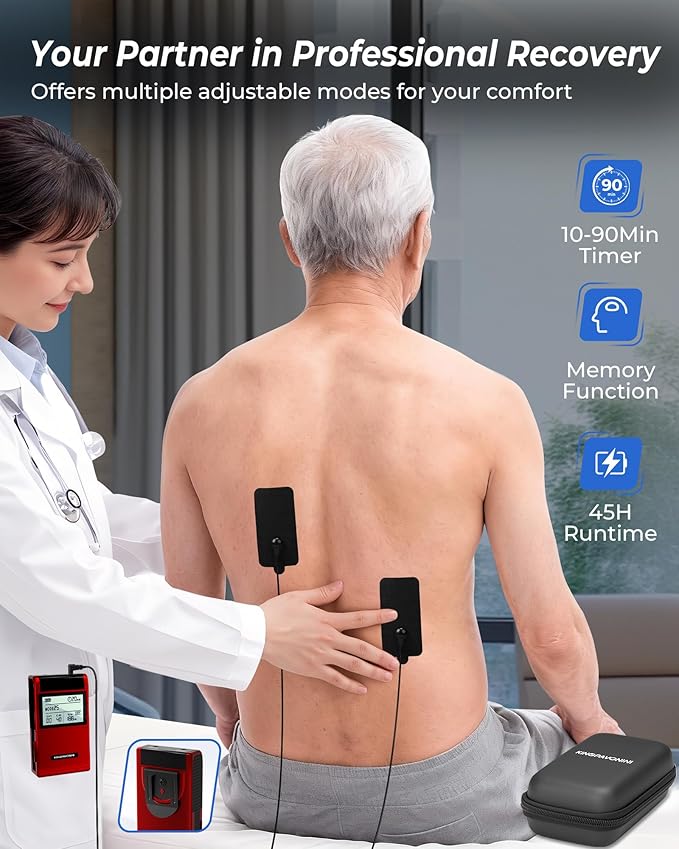 KingPavonini 4-IN-1 TENS Unit Muscle Stimulator, DIY & TENS & EMS & MASS