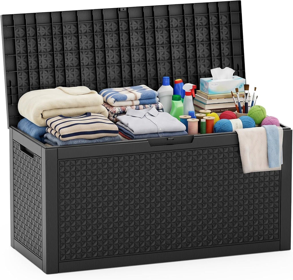 EasyUp 110 Gal Waterproof Outdoor Storage Box UV Resistant Deck Box