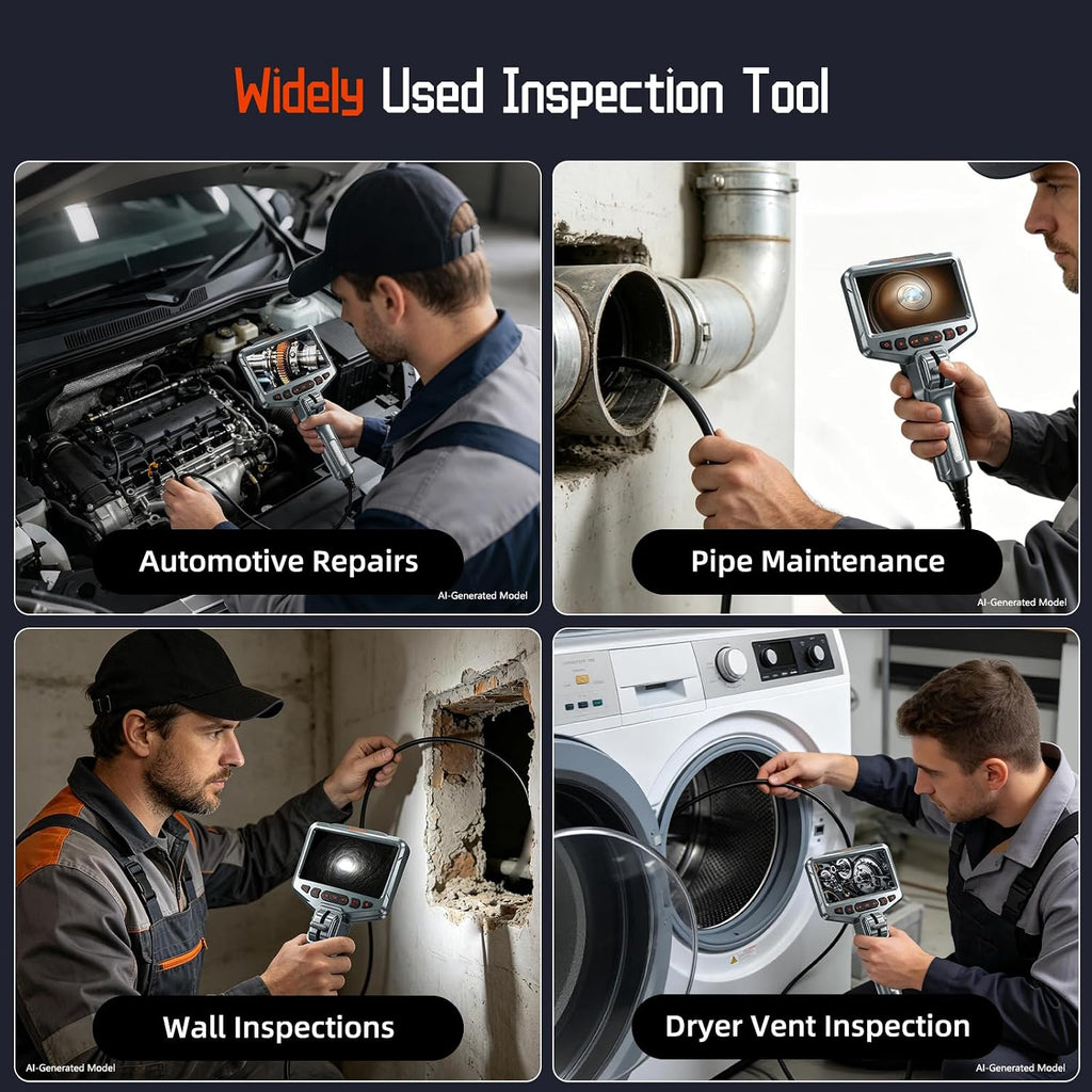 daxiongmao articulating borescope, 1080p hd inspection camera with on a desk or shelf