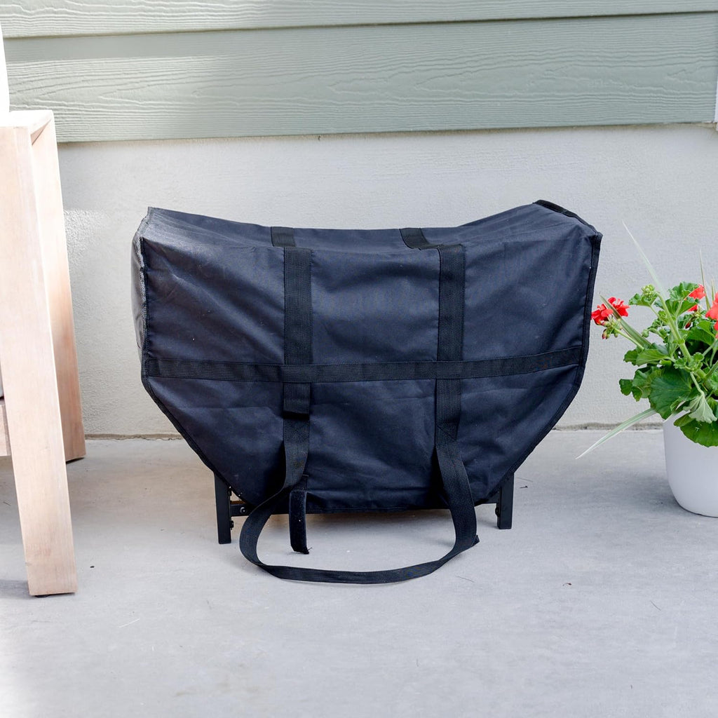 fireproof pros firewood racks with hooks (black with showing dimensions