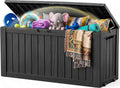 EFU Outdoor Storage Box, 170 Gal Gen 2 Resin Deck Box w/Gas Struts & Wheels