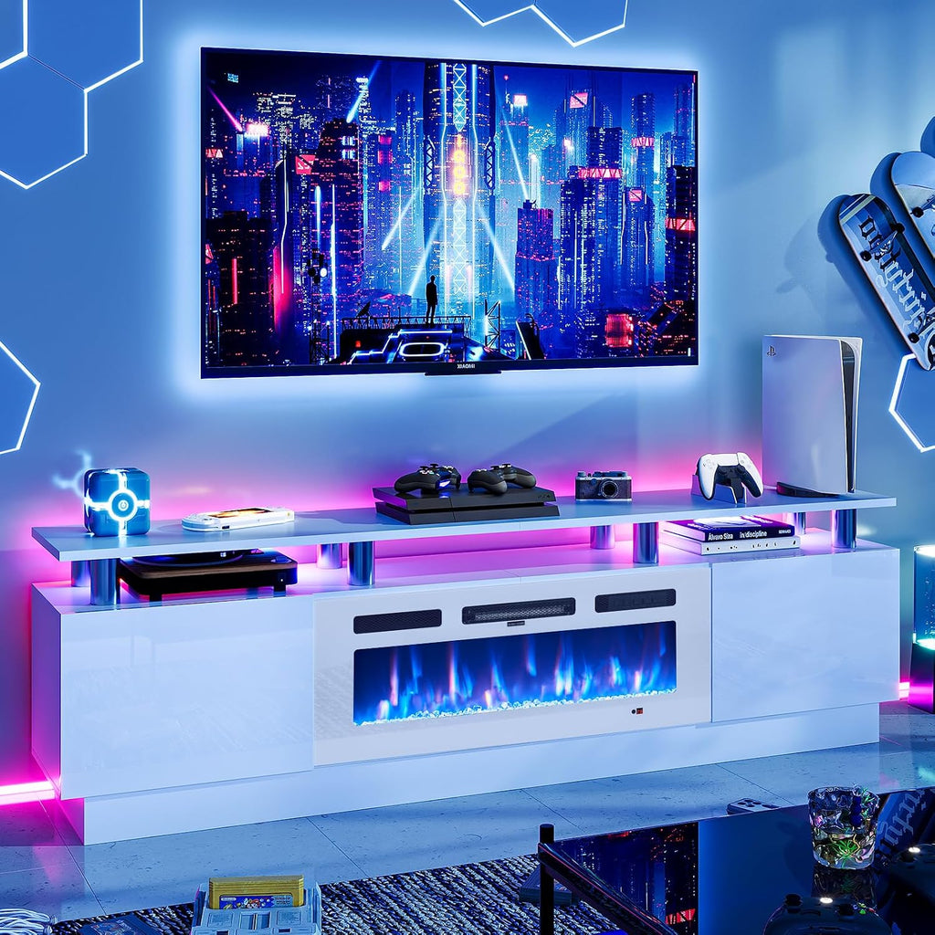 oneinmil 80" Modern Electric Fireplace TV Stand