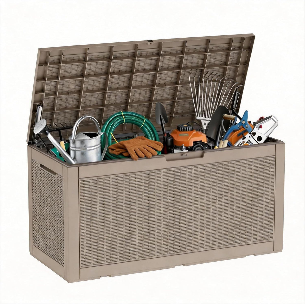 Vixzen 121 Gal Waterproof Outdoor Storage Box Lockable Deck Box