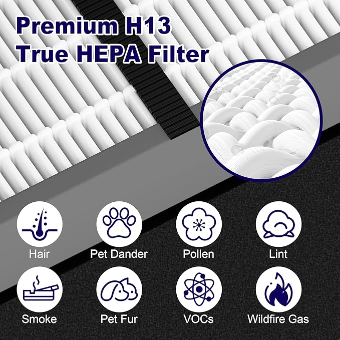 4 Pack FLT4825SM HEPA Filter B Smoke Clear Replacement Compatible