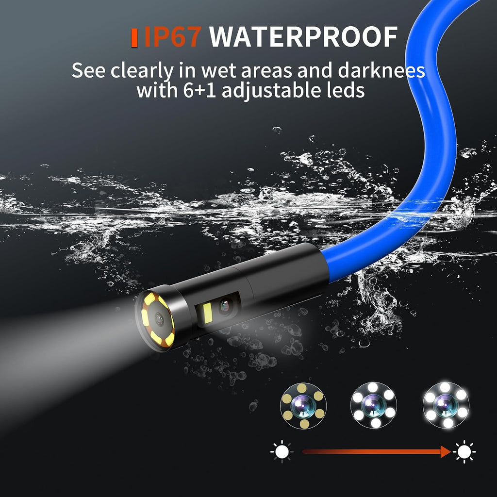 dual lens endoscope camera with light, 1920p industrial, package contents