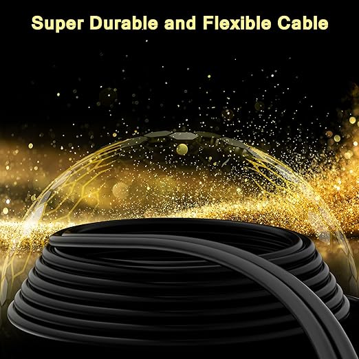 RCA Cable 50 FT, 90 Degree Right Angle 2RCA to 2RCA Stereo Audio Cable