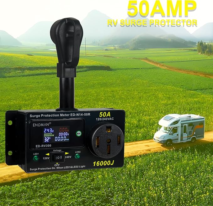 50 Amp RV Surge Protector with kWh Energy Monitor