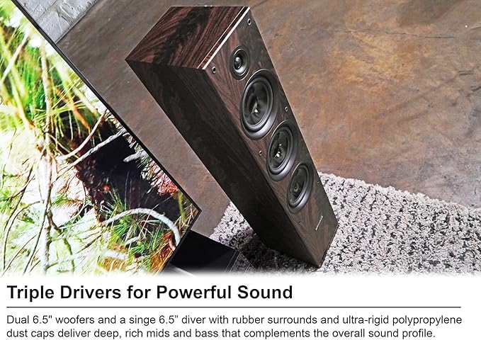 Rockville RockTower 68D 400W Passive Tower Speaker 8 Ohm, Deep Bass,