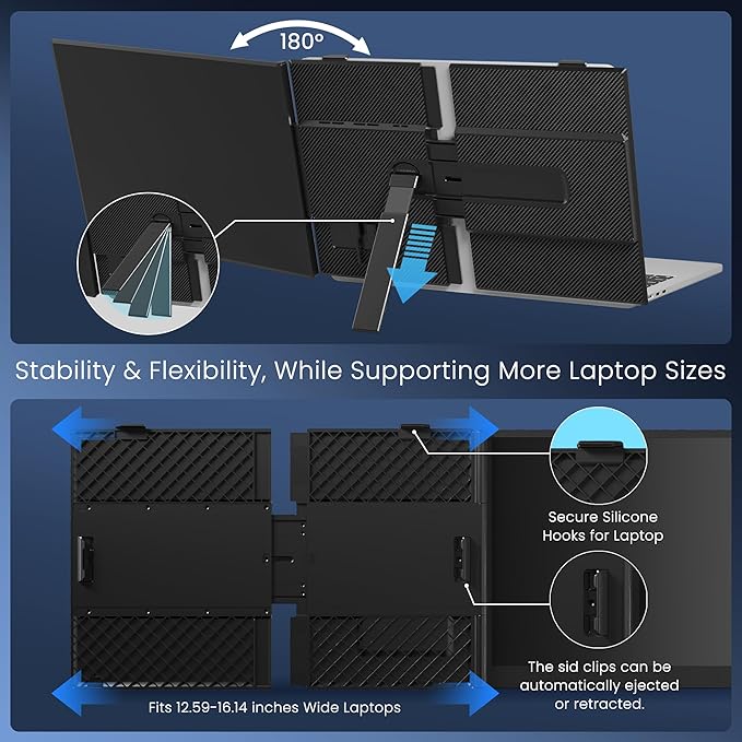 Laptop Screen Extender, Ultra-Thin 15.3" FHD 1200P 16:10 Portable Monitor