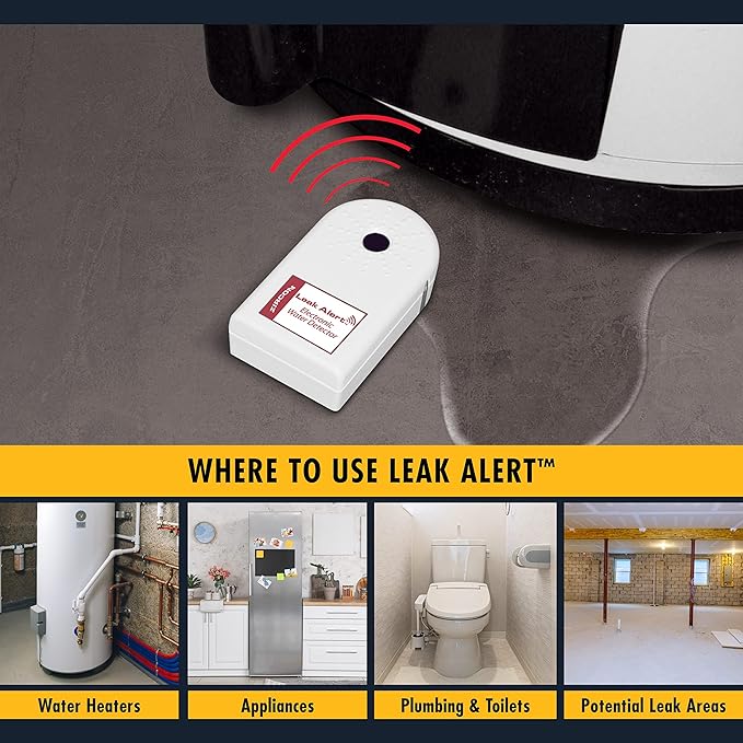 Zircon Leak Alert Water Leak Detector & Flood Sensor Alarm/Water Leak Sensor (8 Pack)