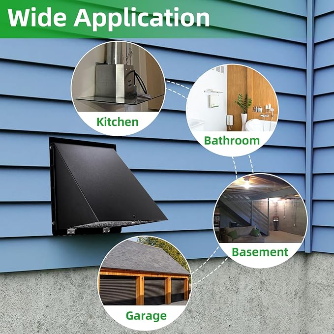 4 Inch Dryer Vent Cover Outside, Dryer Vent Cover Outdoor Wall Vent Hood Dryer