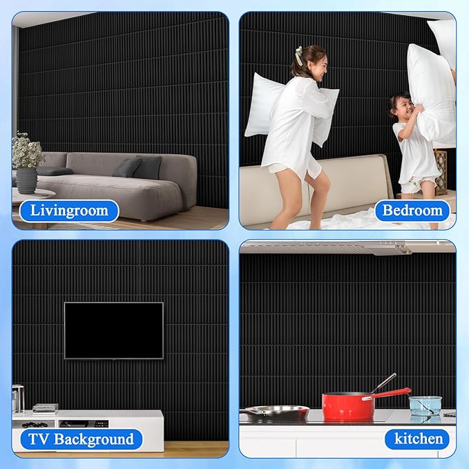 Nuanchu 120 Pcs 3D Slat Wall Panels 12 x 12 Inch PVC Fluted Textured Panel