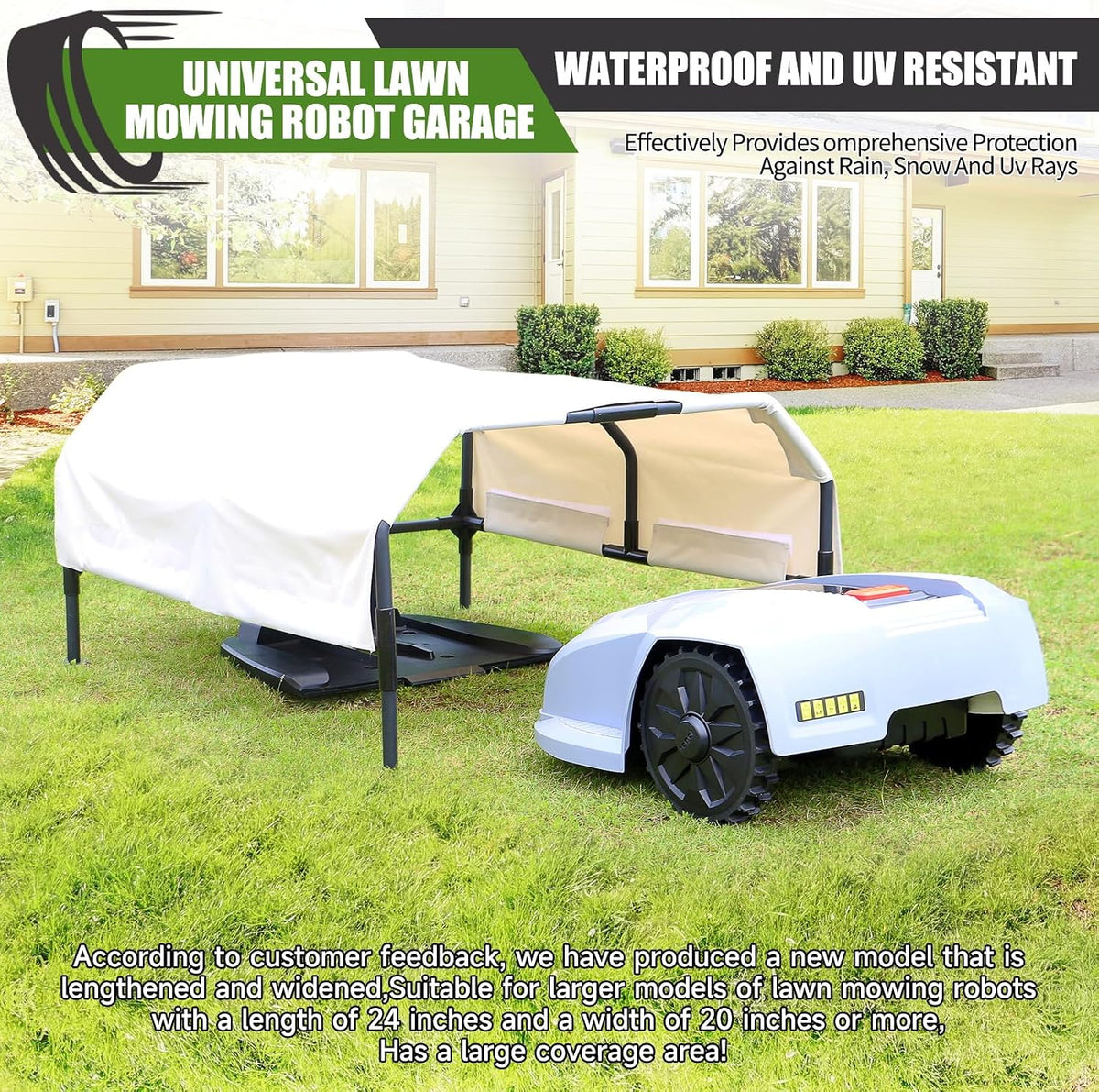 garage for robot lawn mower，for all models on, side view