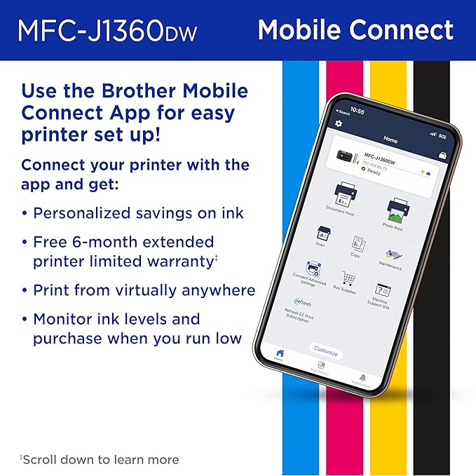 Brother Work Smart 1360 Wireless Color Inkjet All-in-One Printer