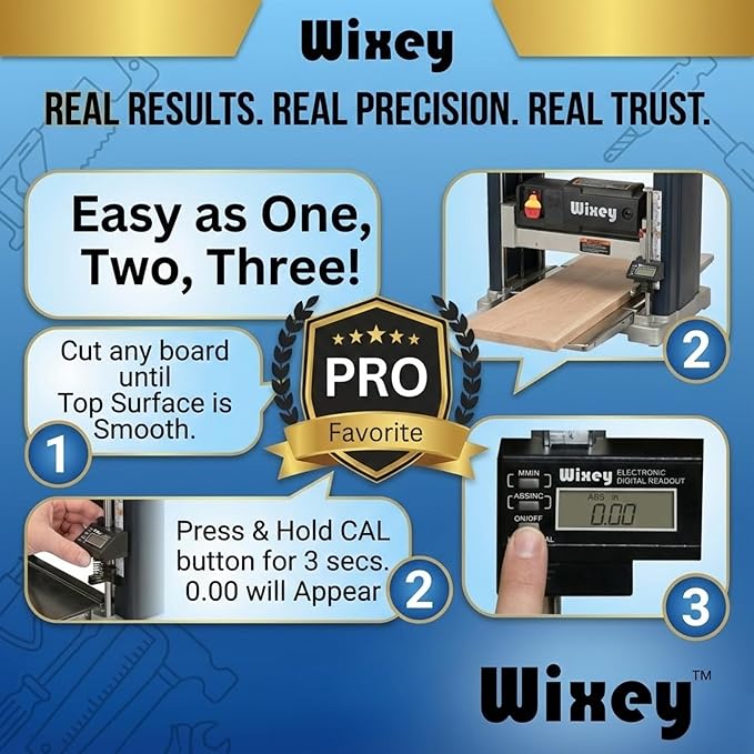Wixey Digital Planer Gauge – Electronic Digital Readout & Thickness Measuring