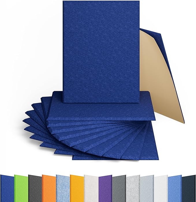 Amantech 12 Pack Acoustic Panels Self Adhesive Sound Proof Foam, High Density