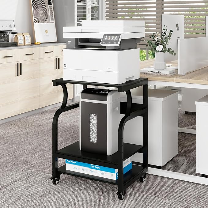 Natwind Large Printer Stand, 3 Tier Rolling Printer Cart