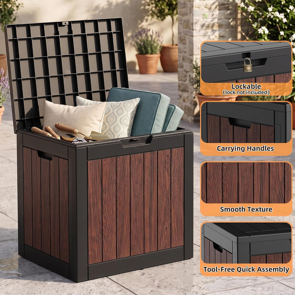 vixzen 35 gallon deck boxes outdoor waterproof, lockable, package contents