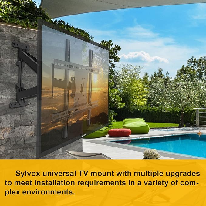 SYLVOX Full Motion Outdoor TV Wall Mount, Fits