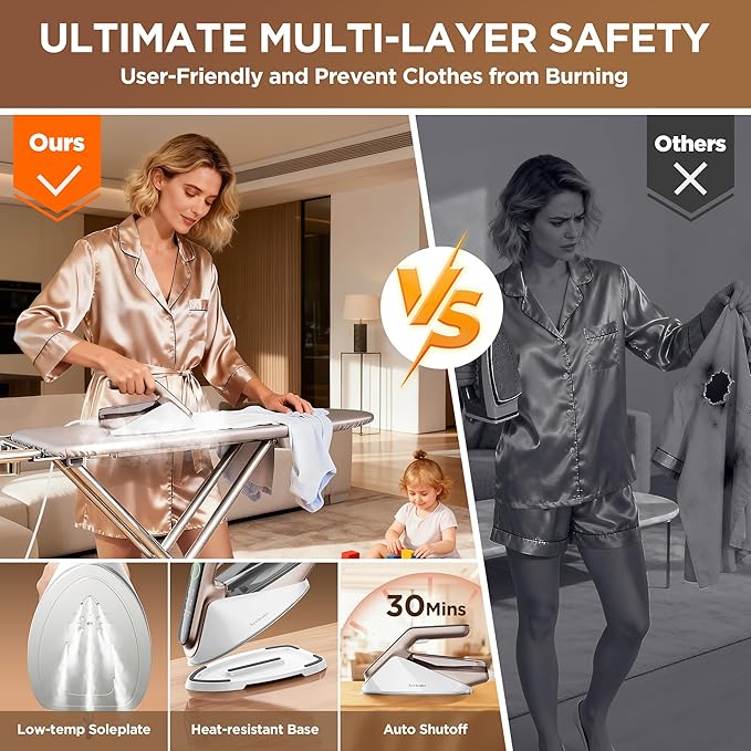 Newbealer Steam Generator Iron, 1500W Turbo Steamer