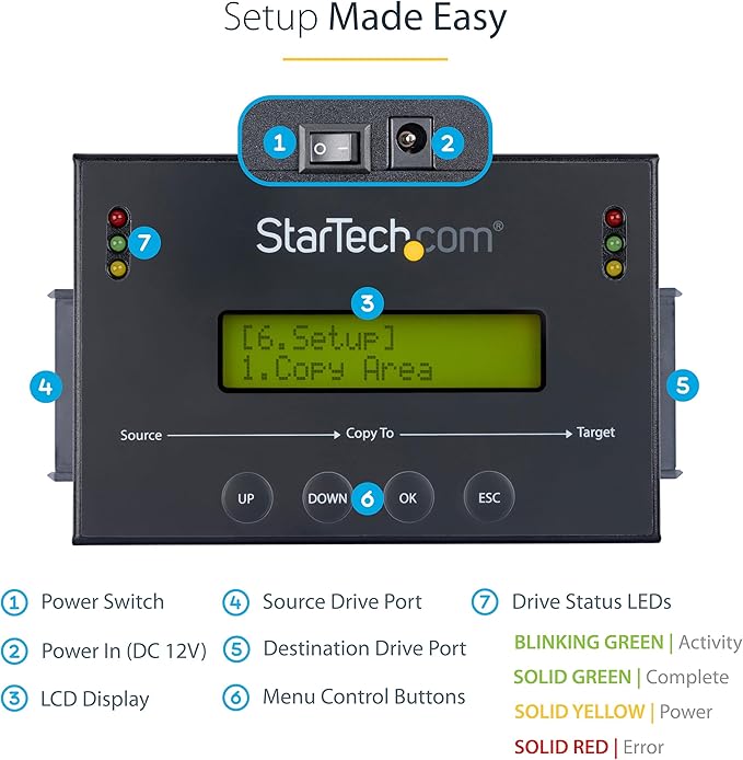 StarTech.com 1:1 Standalone Hard Drive Duplicator