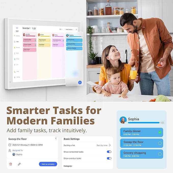 Digital Wall Calendar 21.5 Inch – Interactive Touch Screen Electronic Calendar