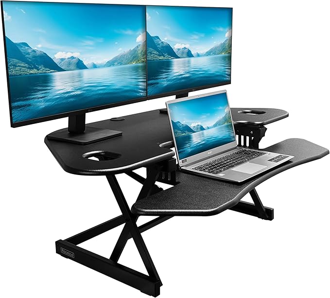 Rocelco 46" Height Adjustable Corner Standing Desk Converter