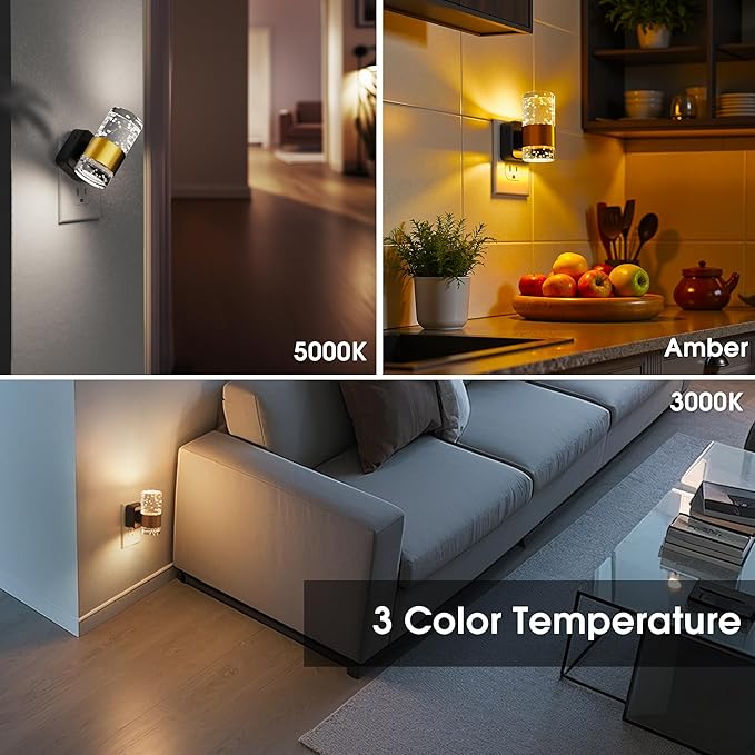Night Lights Plug into Wall 2 Pack, Dimmable Night Light